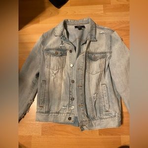 Mens forever 21 distressed denim jacket